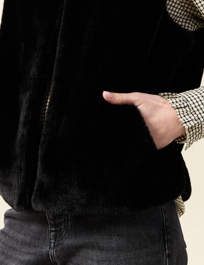 Gilet sans manches doublé noir femme