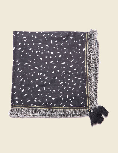 Foulard à franges noir femme