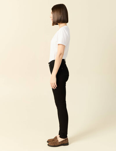 Jeans skinny push-up taille standard denim noir femme