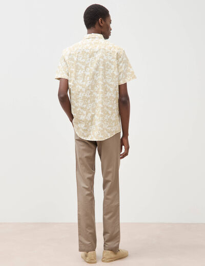 Chemise manches courtes beige homme