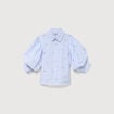 Chemise ample manches coude bleu ciel femme
