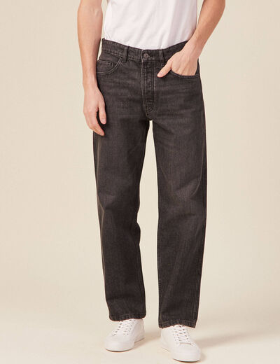 Jeans relax 5 poches denim snow noir homme