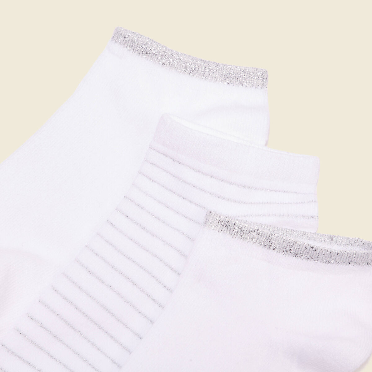 Lot 3 paires chaussettes ecru femme