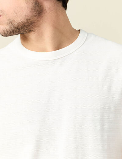 T-shirt manches courtes ecru homme