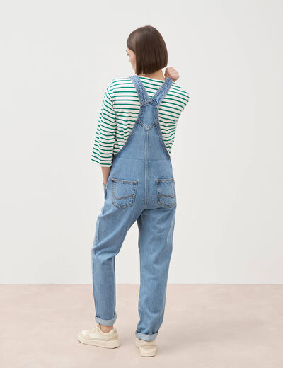Salopette en jean denim stone femme
