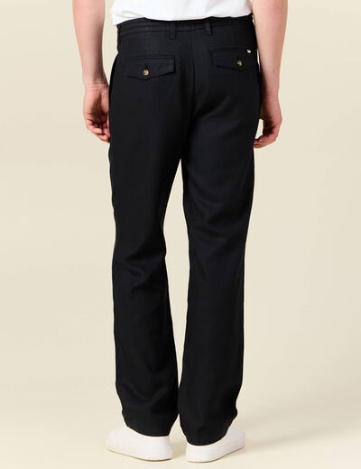 Pantalon chino straight noir homme