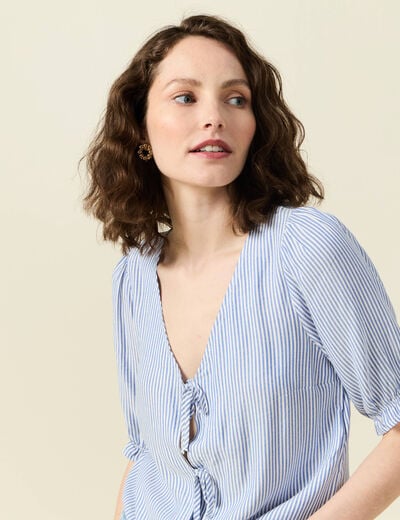 Blouse manches 3/4 ecru femme