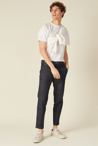 Jeans straight chino denim brut clean homme
