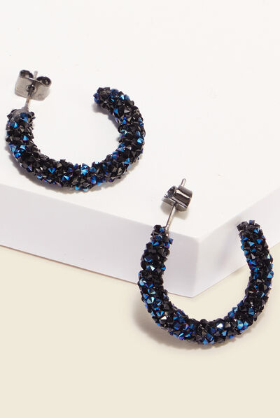 Boucles d'oreilles créoles noir femme