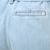 Short taille haute en jeans denim bleach femme