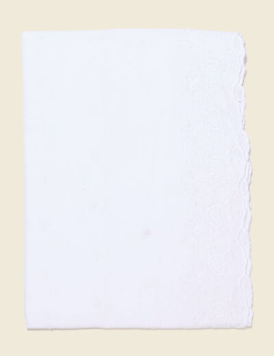 Foulard broderie anglaise ecru femme
