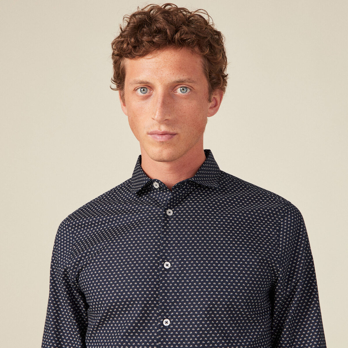 Chemise éco-responsable bleu marine homme