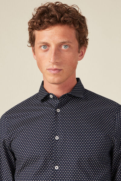 Chemise éco-responsable bleu marine homme