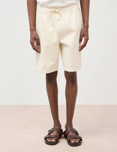 Bermuda en coton ecru homme
