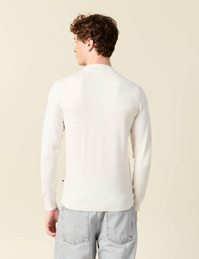 Pull manches longues ecru homme