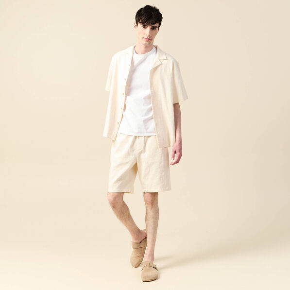 Chemise manches courtes ecru homme