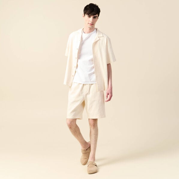 chemise manches courtes ecru homme Chemise manches courtes ecru homme