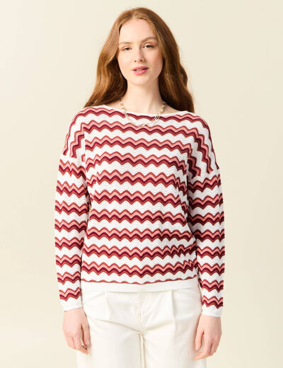Pull manches longues vieux rose femme