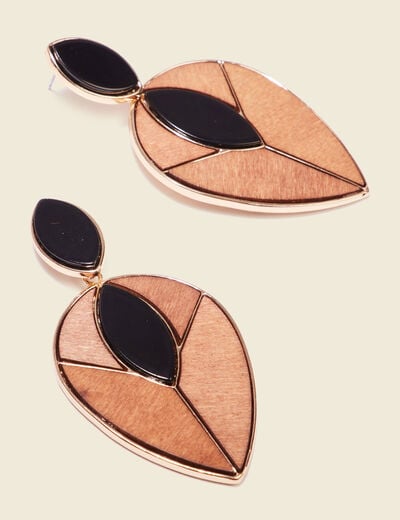 Boucles d'oreilles pendantes noir femme