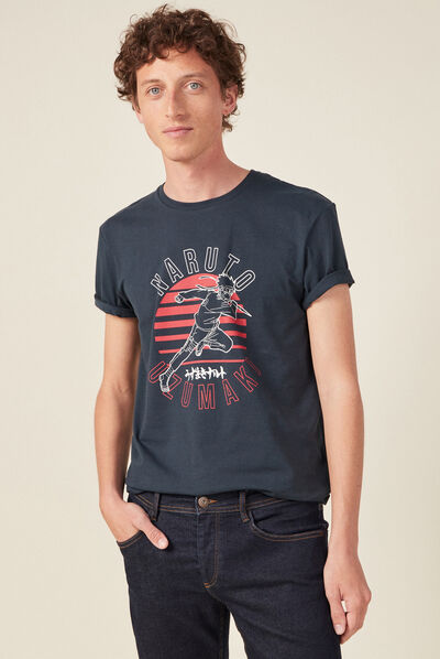 T-shirt manches courtes Naruto bleu marine homme