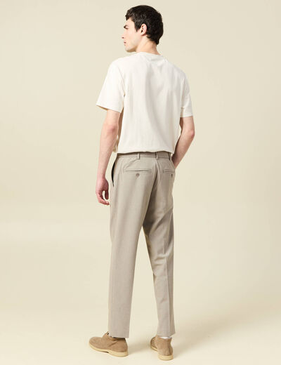 Pantalon droit longueur 32 taupe homme