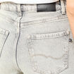 Jeans barrel slouchy taille haute 7/8ème denim gris clair femme