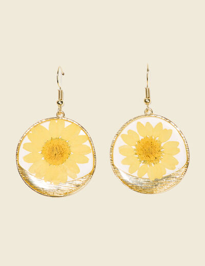 Boucles d'oreilles pendantes couleur or femme