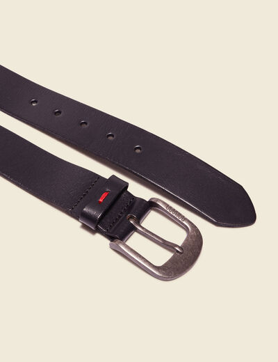 Ceinture en cuir noir homme
