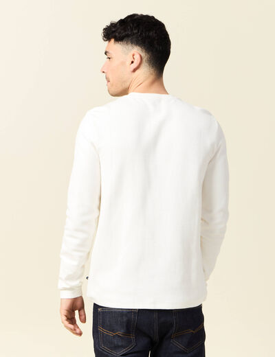 T-shirt manches longues ecru homme
