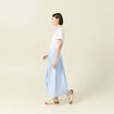 Jupe en coton taille standard bleu femme