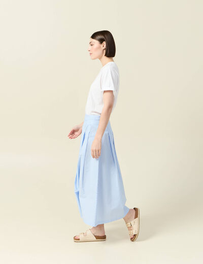 Jupe en coton taille standard bleu femme