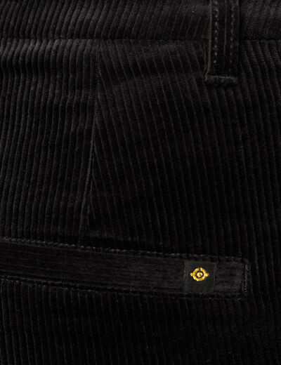 Pantalon large 7/8&egrave;me taille haute noir femme