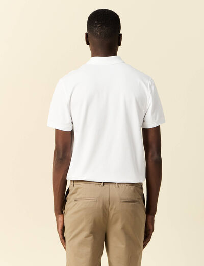 Polo manches courtes blanc homme