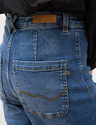 Jeans large taille haute denim stone femme