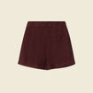 Short droit avec pinces bordeaux femme
