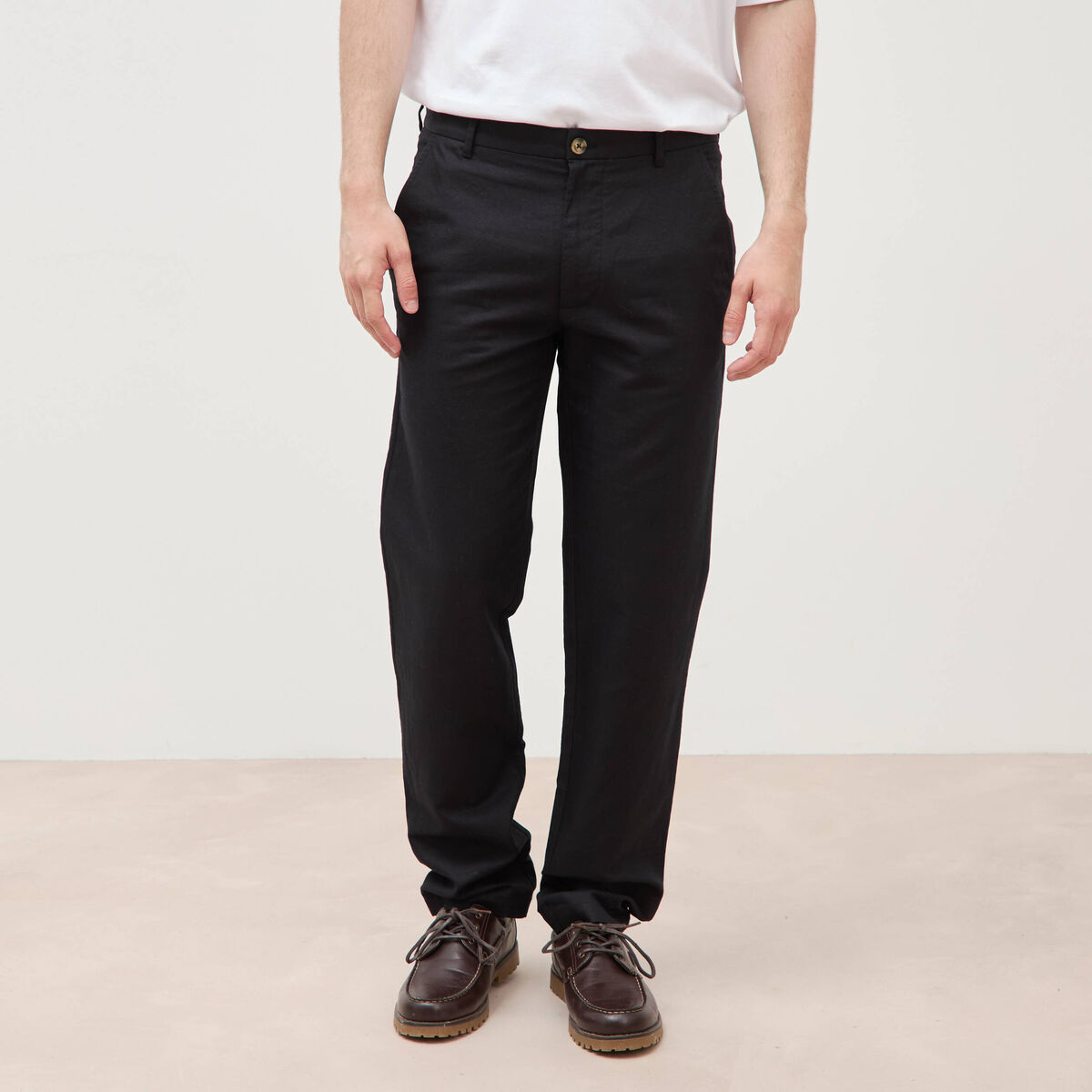 Pantalon chino noir homme