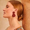 Boucles d'oreilles pendantes orange femme