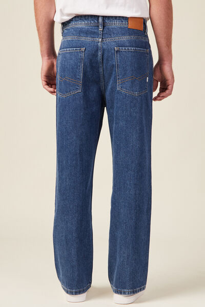 Jeans loose 5 poches denim stone homme