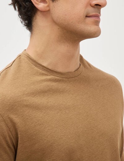 T-shirt ras de cou manches courtes vert kaki homme