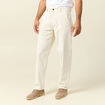 Pantalon droit en velours longueur 32 ecru homme