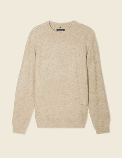 Pull manches longues beige homme