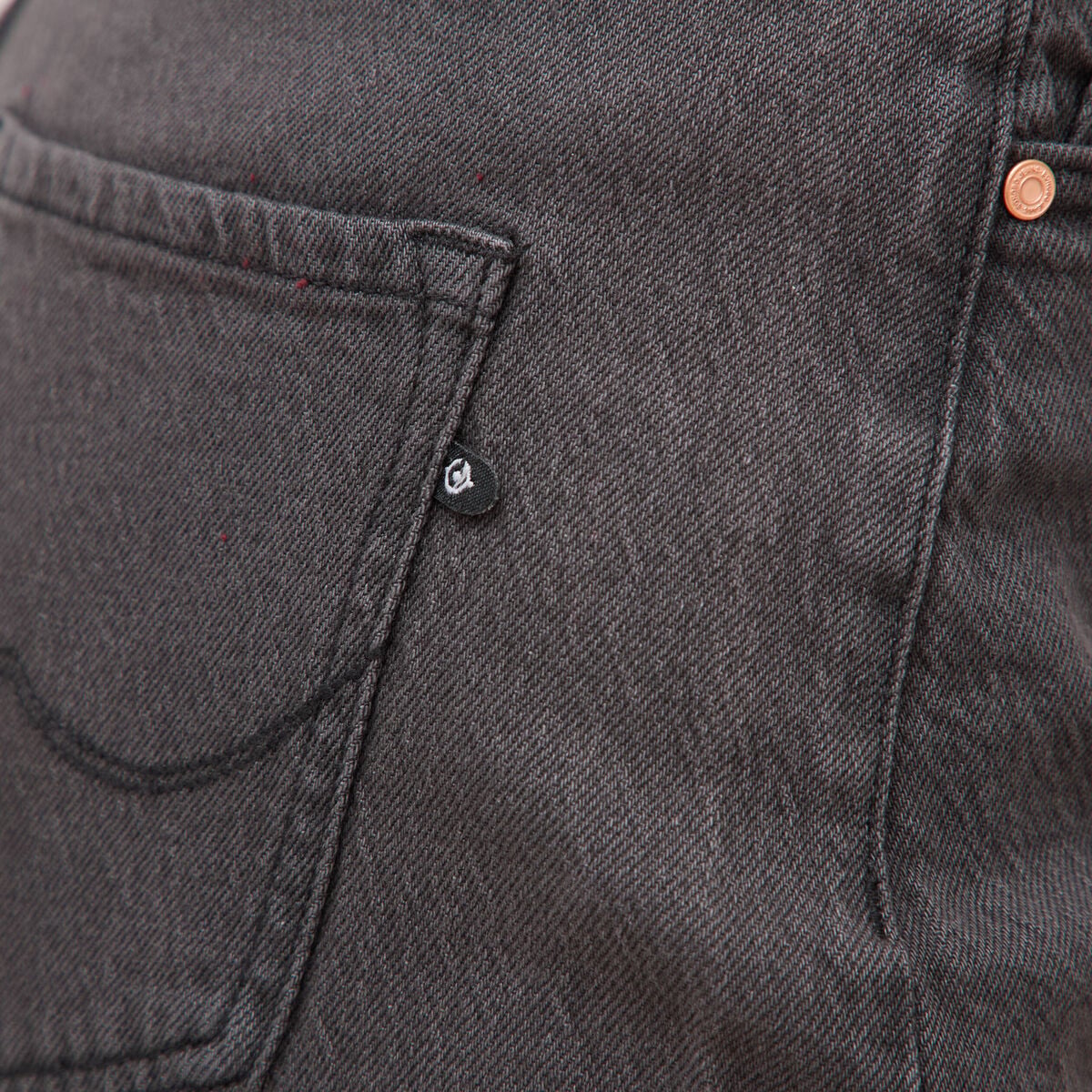 Jeans barrel taille haute 7/8&egrave;me denim gris femme