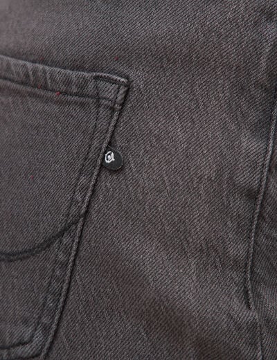 Jeans barrel taille haute 7/8&egrave;me denim gris femme