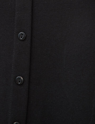 Robe sans manches en maille col rond noir femme
