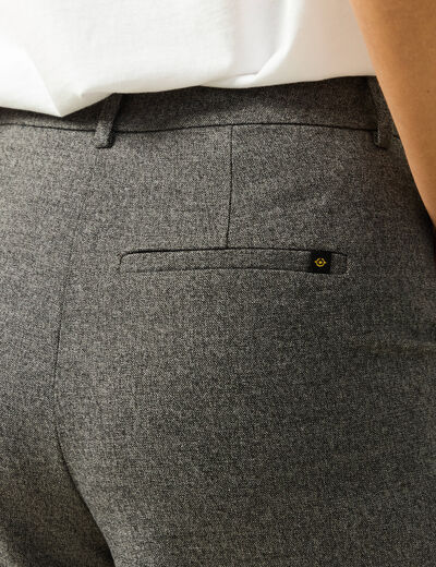Bermuda large taille haute gris femme
