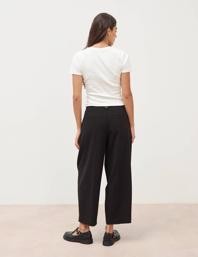 Pantalon barrel noir femme