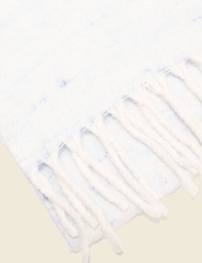 Écharpe à franges bleu clair femme