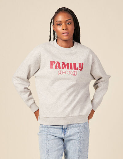 Sweat manches longues gris femme