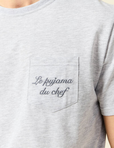 Ensemble pyjama 2 pièces gris clair homme