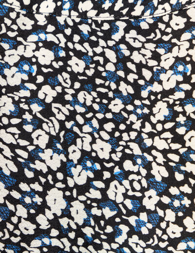 Robe droite fluide ceinturée bleu femme